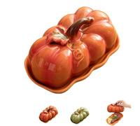 Generico Pumpkin Butter Dish with Lid - Fall Kitchen Countertop Tray, Ceramic Cute Pumpkin Butter Container, for Halloween Thanksgiving Pumpkins Party (Orange)
