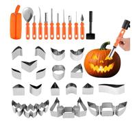 Generico Pumpkin Carving Tools - 37 Piece Stainless Steel Kit | Molds