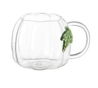 Generico Pumpkin Coffee Mug - 550ml Glass Autumn Pumpkin-Shaped Tea Cups | Clear Pumpkin Shaped Cup For Milk Beer Water Picnics Fishing Campfires Hiking Camping And Outdoor Adventures