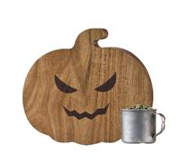 Generico Pumpkin Cutting Board | Double-Sided Wooden Pumpkin Ghosts Board