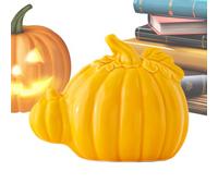 Generico Pumpkin Decor, Ceramic Halloween Figurines, Fall Harvest Display, 3-Piece Mini Set, Rustic Glossy Finish, Tabletop Accent for Fireplace Mantel Shelf Bedroom Living Room Thanksgiving Party