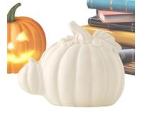 Generico Pumpkin Decor, Ceramic Halloween Figurines, Fall Harvest Display, 3-Piece Mini Set, Rustic Glossy Finish, Tabletop Accent for Fireplace Mantel Shelf Bedroom Living Room Thanksgiving Party