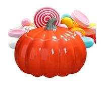 Generico Pumpkin Jar - Ceramic Halloween Home Decor Storage Container for Candy and Snacks, Festive Design with Lid Easy Access for Cookie Seasoning Tea Coffee Bean Thanksgiving Autumn Party