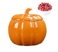 Generico Pumpkin Jar, Halloween Ceramic Container 3.9x3.62 inches, Harvest Cookie Storage Canister, Fall Themed Food Holder, Ideal for Kitchen Dorm Living Room Apartment Party Decoration