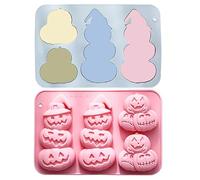 Genérico Pumpkin Mold, Non-sitck Silicone Baking Pan Tools, 2 pezzi Pumpkin Baking Mold, Cioccolato For Muffin Pie Candy Chocolate Fondant Cube Ice Pancake Soap Wax Fall Halloween Thanksgiving Making