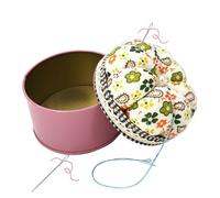 Generico Pumpkin Sewing Pin Cushion - Classic Needle Pillow Holder | Soft Fabric Pincushion for Embroidery Quilting, Handy Pin Storage Pad with Organizer Box, Essential Tailoring Accessory