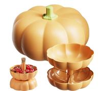 Generico Pumpkin Snack Tray, Pumpkin Candy Bowl with 3 Divided Compartments, Snack Candy Fruit Container Holder for Fall Parties, Halloween Home Decor (Orange)