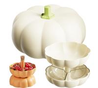 Generico Pumpkin Snack Tray, Pumpkin Candy Bowl with 3 Divided Compartments, Snack Candy Fruit Container Holder for Fall Parties, Halloween Home Decor (Beige)
