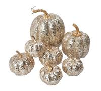 Genérico Pumpkins For Decorating, Home Seasonal Decor, Festive 7 Pieces Ornament Glitter Statue, Decorative Pumpkin Figurines For Party Table Shelf Holiday Hallway Bedroom Home Desk Festival