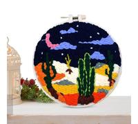 Generico Punch Stitching Kit,Sunflower Plant Hooking Set - Handcraft Punch Needle Embroidery Starter Kits with Yarns and Instruction for Beginner