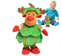 Genérico Pupazzo di neve di peluche che canta - Giocattolo da ballo natalizio con bambola di peluche, bambola interattiva a batteria per casa auto, hotel, sala ufficio e feste