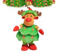 Genérico Pupazzo di neve di peluche che canta - giocattolo da ballo natalizio con bambola di peluche - bambola interattiva a batteria per casa auto, hotel, sala ufficio e feste