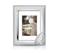 Generico PURO ARGENTI Cornice Prima Comunione in Argento PVD con Croce e Calice, 9x13 cm