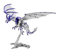 Generico Puzzle 3D in Metallo con Modello di pterosauro Tuono, Kit Fai da Te per assemblaggio Meccanico bionico in Metallo con Modello di Drago, Adolescenti e Adulti,Blu