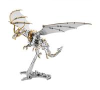 Generico Puzzle 3D in Metallo con Modello di pterosauro Tuono, Kit Fai da Te per assemblaggio Meccanico bionico in Metallo con Modello di Drago, Adolescenti e Adulti,d'oro