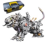 Generico Puzzle 3D in Metallo per Adulti, Puzzle Meccanico Steampunk con Tigre del Bengala in Metallo con Luce e attrezzo, Regalo di Compleanno per la casa