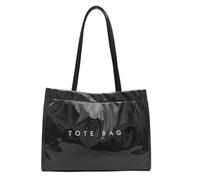 Generico PVC All-Match Borsa a tracolla grande capacità sacchetto per il tempo libero impermeabile, Nero , 370 x 140 x 280 mm