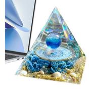 Generico Pyramid Decor - Energy Pyramid, Resin Pyramiid | Atlantean Symbol Design Desk Sea World Design Crafts | Meditation Room Decor For Men Elderly Yoga Lover Home Workplace Bedroom Living Room