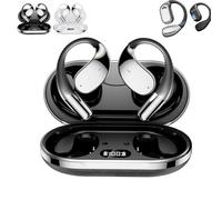 Generico Q39 Ai Translation Clip-On Bluetooth Earphones, Q39 AI Earbuds Translate, Real Time Bluetooth 5.4 Translation Headphones, Waterproof, Open, for Travel Business Learning (Black+AI)