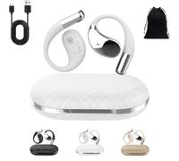 Generico Q39 Ai Translation Clip-On Bluetooth Earphones, Q39 AI Earbuds Translate, Real Time Open Ear Headphones, Translator Earbuds Fit iOS Android Ideal for Travel Business Learning (White)