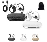 Generico Q39 Ai Translation Clip-On Bluetooth Earphones, Q39 AI Earbuds Translate, Real Time Open Ear Headphones, Translator Earbuds Fit iOS Android Ideal for Travel Business Learning (Black+White)