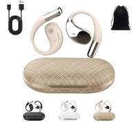 Generico Q39 Ai Translation Clip-On Bluetooth Earphones, Q39 AI Earbuds Translate, Real Time Open Ear Headphones, Translator Earbuds Fit iOS Android Ideal for Travel Business Learning (Gold)
