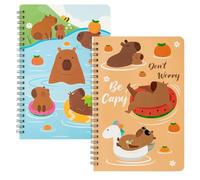 Generico Quaderni Per Scuola,Quaderno A5 Ad Anelli Per Scuola | 2 Pezzi con Capibara Stazionario Antimacchia per Appunti Schizzi Scrapbooking Viaggi Riunioni
