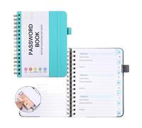 Generico Quaderno A Spirale Quaderno portatile Book Coil Password Keeper formato A6/B6(A6 Cyan)