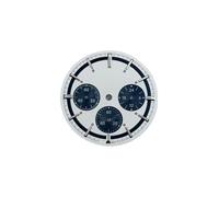 Generico Quadrante di orologio a 3 occhi da 29,5 mm/32, mm, indici sottili, adatti for cronografo VK63, movimento al quarzo, custodia verde Lume, parti mod(A3 White Blue,32.5mm)