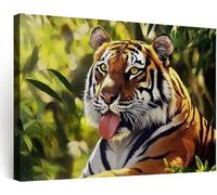 Generico Quadri Con Cornice 120x60 cm Decorazione Quadri Per Camera Da Letto Tigre Naturale Foresta Animali Selvatici, Quadretti Da Parete Quadro Moderno Soggiorno Grande Foto Su Tela
