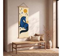 Generico Quadri Moderni Con Cornice Cavallo Blu Disteso Stampe da Parete | Ritratto Equestre Art Déco Stampe Su Tela Blu Navy Quadro Decor per Soggiorno Camera Da Letto Cucina 25x75 cm