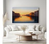 Generico Quadro Decorativo Canale Venezia Stampe Immagini Tela Tramonto Crepuscolo Poster Decorazione da Parete per Soggiorno Camera da Letto Ufficio Cucina 120 x 60 cm Senza Cornice