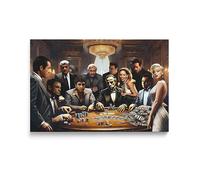 Genérico Quadro Gangster Famosi, decorazione film Mafia - Quadro su tela incorniciato per camera, soggiorno e ufficio, 80 x 120 cm