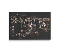 Genérico Quadro Gangster Famosi, decorazione film Mafia - Quadro su tela incorniciato per camera, soggiorno e ufficio, 20 x 30 cm
