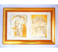 Generico Quadro Gustav Klimt Il Bacio + Le Tre età della Donna Argento cm33x24 CADA 1 Cornice Legno cm78x55x3 CAPOLETTO CAPEZZALE-> Tuo in 48h