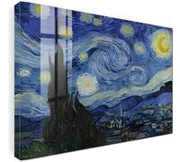 Generico Quadro La Notte Stellata di Vincent Van Gogh riproduzione del famoso dipinto la notte delle stelle Stampa Su Tela Canvas alta risoluzione (QUADRO CON TELAIO IN LEGNO 80X120 CM)