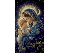 Generico QUADRO MADONNA CON BAMBINO KIT COMPLETO DA RICAMARE AL PUNTO CROCE - JOLLY MERCERIA