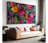 Generico Quadro Moderno con Cornice Texture Di Gemma Colorata 90x60cm Stampe Su Tela 3D, Canvas Da Parete Orizzontale Grande Quadri Moderni Soggiorno Camera Ufficio Arredo Casa