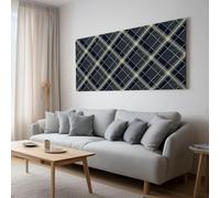 Generico Quadro su tela senza cornice retrò 150L x 70l cm, Poster moderno su tela tartan waffle argyle, Arte murale per soggiorno, camera da letto, ufficio e sala da pranzo