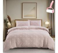 Generico Queen Comforter Set 3 Pieces Bed in a Bag, Elegant Checkered Geometric Pattern Bedding Set, Modern Simple Soft Cozy Comforter Sets for All Season