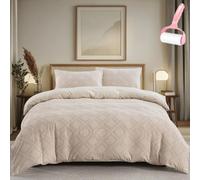 Generico Queen Comforter Set 3 Pieces Bed in a Bag, Elegant Checkered Geometric Pattern Bedding Set, Modern Simple Soft Cozy Comforter Sets for All Season