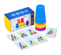 Generico Quick Cups - Giochi classici impilabili per bambini, formazione sulla risposta all'intelligenza, giocattolo da tavolo interattivo per famiglie, genitori e figli, set per gare di di velocità