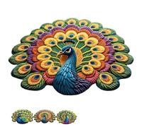 Generico Quick-Dry Non-Slip Peacock Mat, 15''/24''/32''Elegant Feather Print Highly Absorbent Quick-Drying Rug for Bathroom Shower Entryway and Living Dining Room Décor (Crystal Velvet B,60 * 60CM)