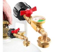 Generico Quick Fill Propane System, Safe Refill Adapter PRO, 1Lb Propane Adapter with Valve Gauge, Leakproof Brass Regulator Max Flow, Compact Twist Lock Design Ultra Seal, Camping Grill Use Outdoor