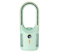 Genérico Quiet Bladeless Table Fan - 1800 mAh Five Speed Desk Air Circulator, Night Light Cooling Device | Portable for Camping Living Room RV Travel Bedroom Car Outdoor Office Dorm