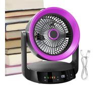 Generico Quiet Desk Fan - USB Rechargeable Speed Adjustable Digital | Display Small Personal Cooling Fan Portable Battery for Bedroom, Nightstand, Living Room, Home, Office or Dormitory Use