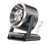 Generico Quiet Fan, Table Air Circulator, 6.54x4.61x7.95 Inches Rechargeable Powerful 100 Speed Levels Ventilator, Digital Display Fans for Outdoor, Camping, Bedroom, Travel, Desk, Home