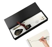 Generico Quill Pen And Ink Set - Vintage Writing Tool | Elegant Note Taking Pens For Smooth Writing And Creative Expression, Set For Beginners Writers Authors Students Teachers Artists