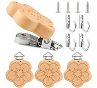 Generico Quilt Wall Hangers, Wooden Tapestry Clip Set With Metal Hooks