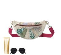 Generico Quilted Tote Bag - Vintage Design, Adjustable Strap Bohemian Style | Handmade Fabric Shoulder Bag For Women Girls, Outdoor Hiking, Cycling, Fishing, Camping, Picnic, Party Use